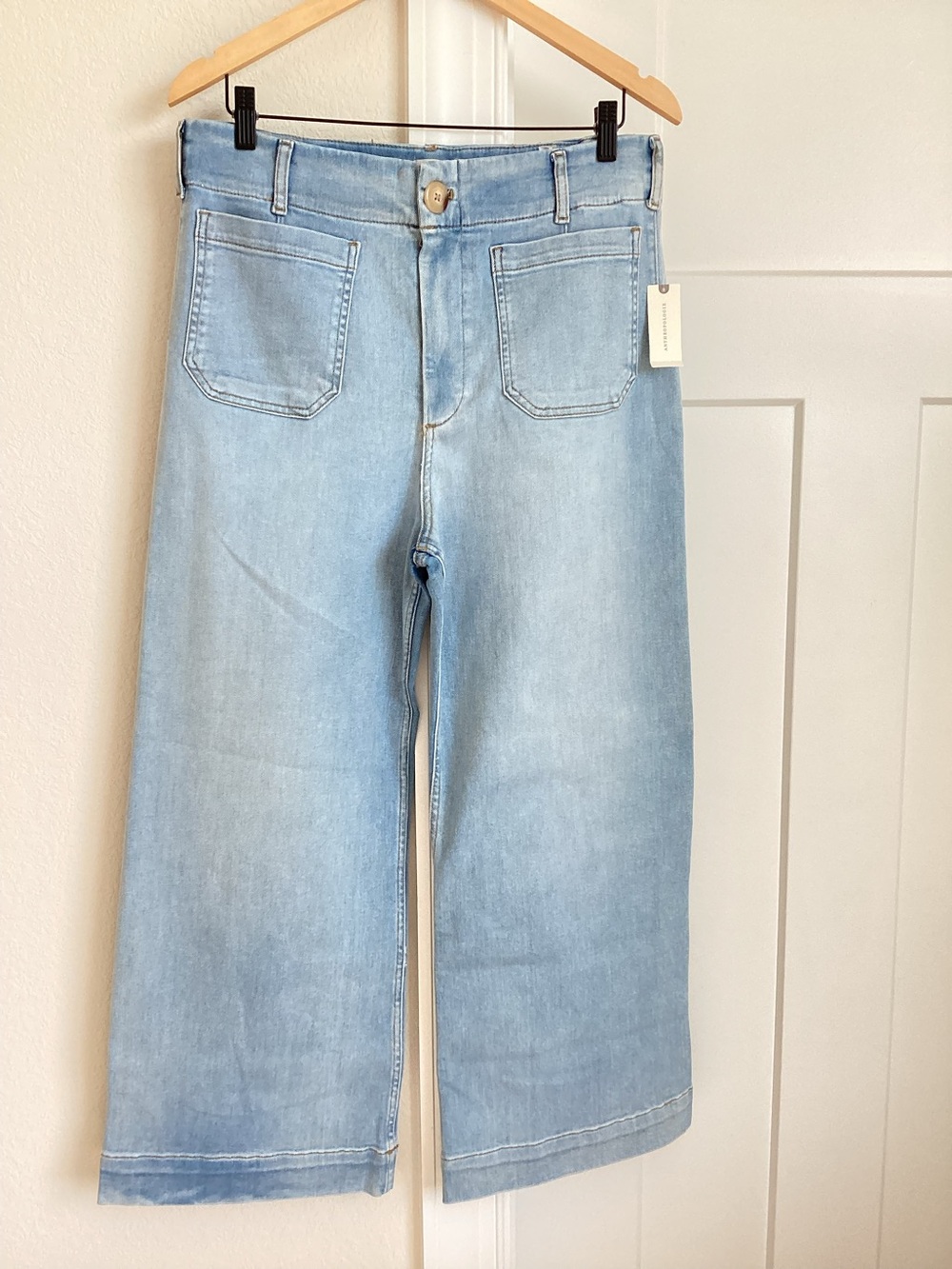 Anthropologie Colette High-Rise Cropped Wide-Leg Jeans Maeve NEW 31 Korat - Picture 5 of 12